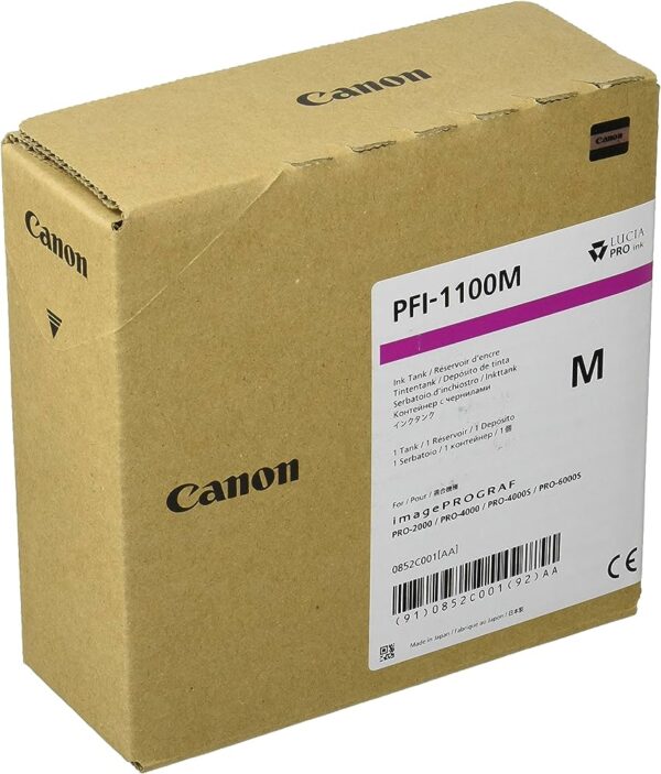 Cartus Cerneala Original Canon Magenta, PFI-1100M, pentru IPF PRO-2000|PRO-4000|PRO-6000, 160ml, incl.TV 0.15 RON,NOPP, "0852C001AA"