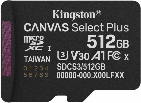 MEMORY MICRO SDXC 512GB UHS-I/SDCS3/512GBSP KINGSTON "SDCS3/512GBSP"