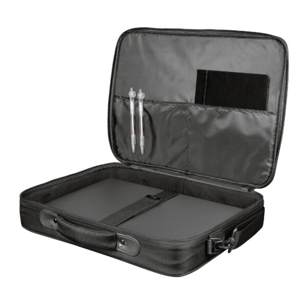 GEANTA TRUST, pt. notebook de max 15.6 inch, 1 compartiment, buzunar frontal, 475 g, poliester, negru, "TR-24189" GEANTA TRUST, pt. notebook de max 15.6 inch, 1 compartiment, buzunar frontal, 475 g, poliester, negru, "TR-24189"