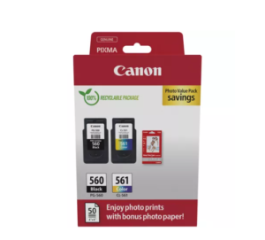 Combo-Pack Value Original Canon Black/Color, PG-560/CL-561+hartie Photo, pentru Pixma TS5350|TS5351|TS5352, 180/180, , "3713C008AA" Combo-Pack Value Original Canon Black/Color, PG-560/CL-561+hartie Photo, pentru Pixma TS5350|TS5351|TS5352, 180/180, , "3713C008AA"
