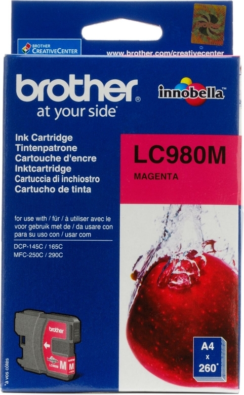Cartus Cerneala Original Brother Magenta, LC980M, pentru DCP-145C|165C|195C|365C|375C|MFC-250C|290C|295CN, 295,, , "LC980M" Cartus Cerneala Original Brother Magenta, LC980M, pentru DCP-145C|165C|195C|365C|375C|MFC-250C|290C|295CN, 295,, , "LC980M"