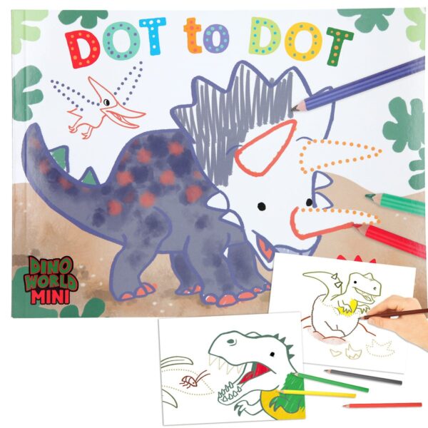 Carte de colorat Dot to Dot Dino World Carte de colorat Dot to Dot Dino World
