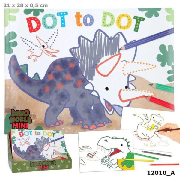 Carte de colorat Dot to Dot Dino World Carte de colorat Dot to Dot Dino World