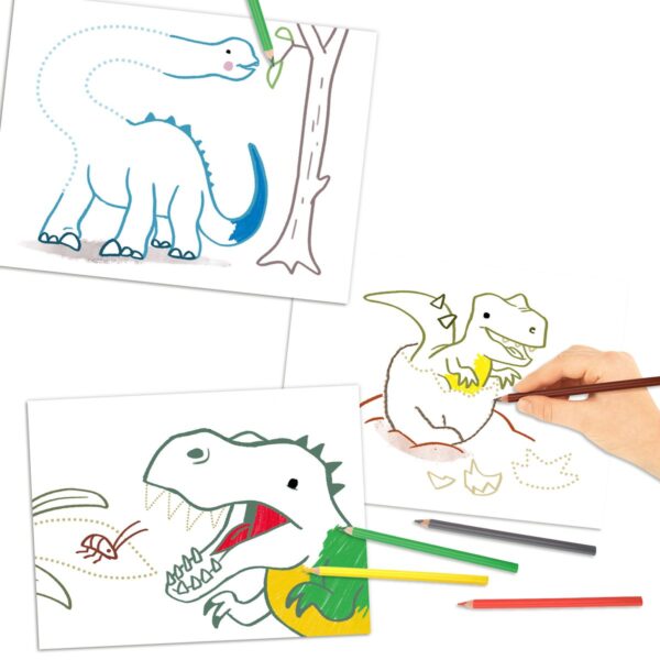 Carte de colorat Dot to Dot Dino World Carte de colorat Dot to Dot Dino World