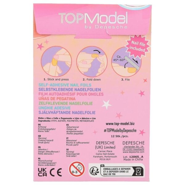 Set 12 unghii autocolante Beauty and Me Top Model