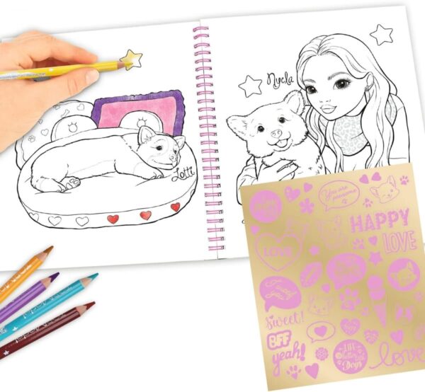 Carte creativă de colorat Corgi Top Model Carte creativă de colorat Corgi Top Model