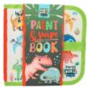 Carte de colorat textilă cu 6 carioci Dino World