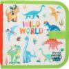 Carte de colorat textilă cu 6 carioci Dino World