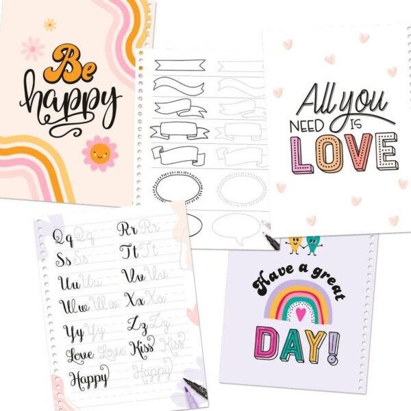 Carte de colorat Set Handlelettering TOPModel Carte de colorat Set Handlelettering TOPModel