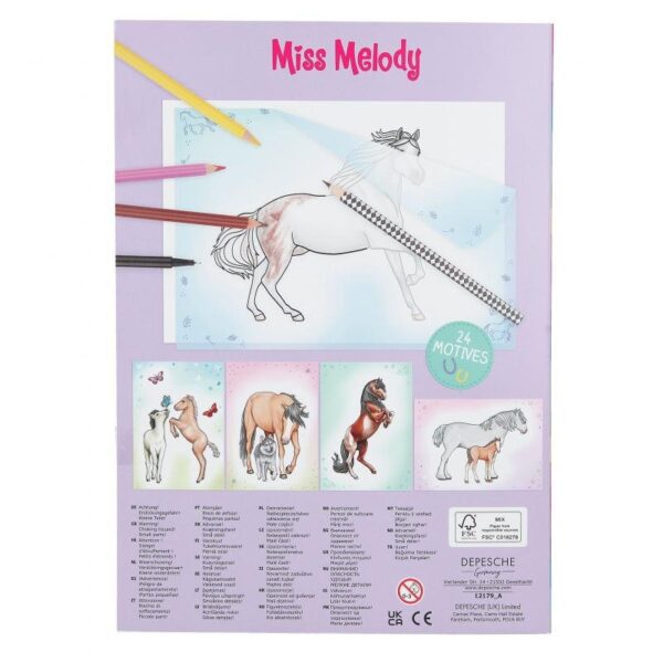 Carte de colorat și copiat Miss Melody Carte de colorat și copiat Miss Melody