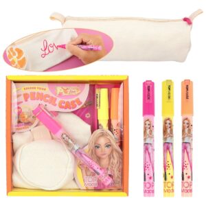 Set personalizare cu 3 carioci și penar Top Model