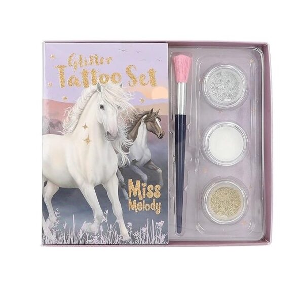 Set tatuaje cu sclipici Horses Miss Melody Set tatuaje cu sclipici Horses Miss Melody