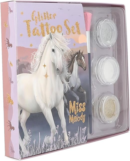 Set tatuaje cu sclipici Horses Miss Melody Set tatuaje cu sclipici Horses Miss Melody
