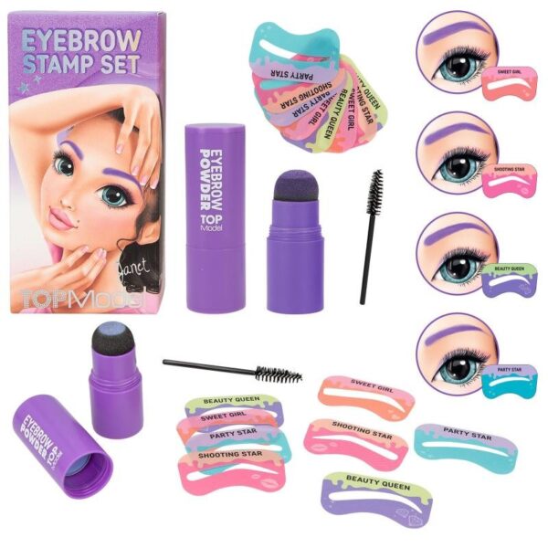 Set pentru sprâncene cu 4 șabloane Beauty and Me Top Model
