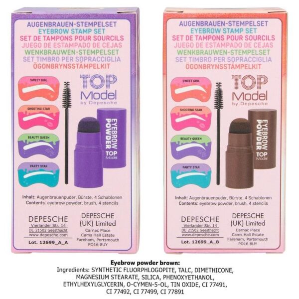 Set pentru sprâncene cu 4 șabloane Beauty and Me Top Model
