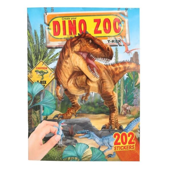 Carte cu stickere Creează grădina zoo Dino World