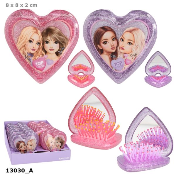 Perie de păr pliabilă inimă Beauty & Me Top Model