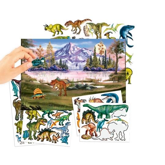 Dino World Carte cu stickere Puffy