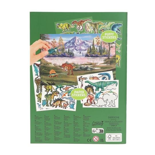 Dino World Carte cu stickere Puffy