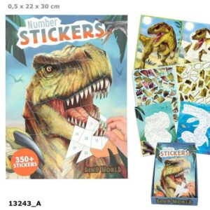 Carte cu numere și stickere Dino World