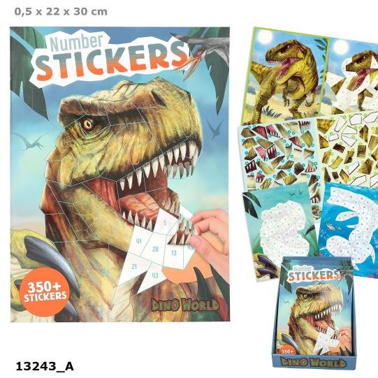 Carte cu numere și stickere Dino World