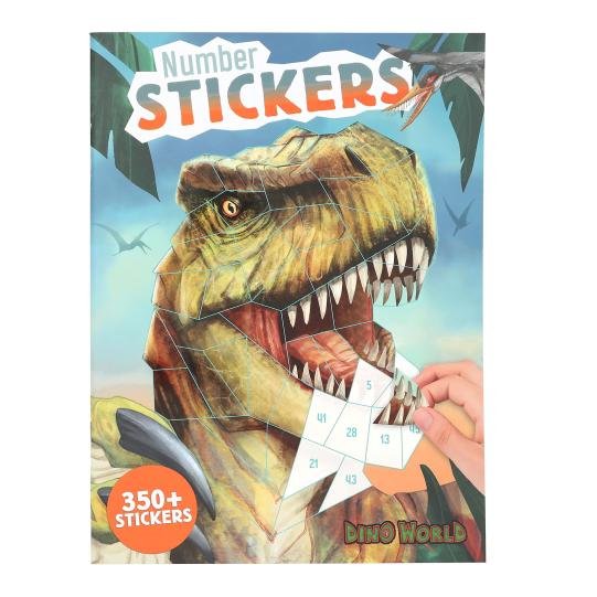 Carte cu numere și stickere Dino World