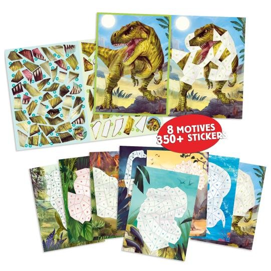 Carte cu numere și stickere Dino World