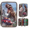 Penar Top Model, Dino New World, 3 Compartimente Echipat, Kaki, T-rex, 18 Pixuri
