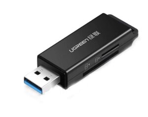 CARD READER extern Ugreen, "CM104" interfata USB 3.0, citeste/scrie: SD, microSD viteza pana la 480Mbps, suporta carduri maxim 2 TB, plastic, black "40752" - 6957303847525