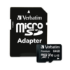 MEMORIE MICRO SDXC VERBATIM 64GB C10 "44084"