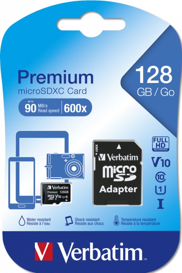 MEMORIE SD CARD VERBATIM 128GB CLASA 10 ADAPTOR INCLUS "44085"
