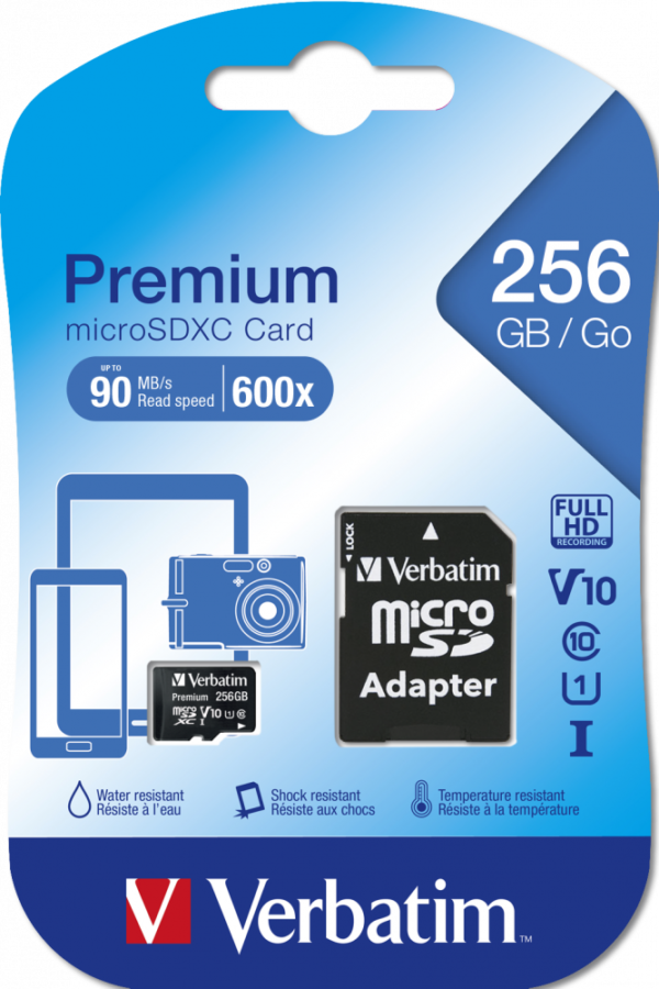 MEMORIE SD CARD VERBATIM 256GB CLASA 10 ADAPTOR INCLUS "44087" MEMORIE SD CARD VERBATIM 256GB CLASA 10 ADAPTOR INCLUS "44087"