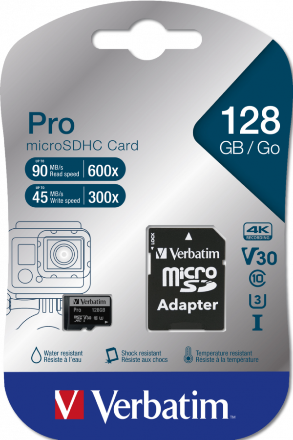 MEMORIE SD CARD VERBATIM 128GB CLASA 10 ADAPTOR INCLUS "47044" MEMORIE SD CARD VERBATIM 128GB CLASA 10 ADAPTOR INCLUS "47044"