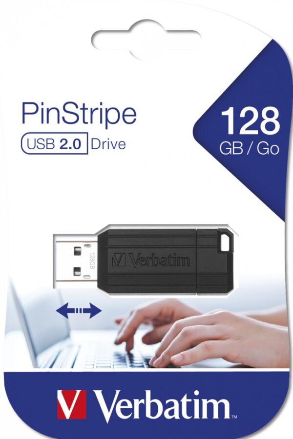 MEMORII USB Verbatim 2.0 PINSTRIPE 128GB BLACK, "49071" MEMORII USB Verbatim 2.0 PINSTRIPE 128GB BLACK, "49071"