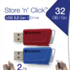 MEMORIE USB VERBATIM StoreNClick 2X32GB USB 3.0 ROSU/NEGRU "49308" MEMORIE USB VERBATIM StoreNClick 2X32GB USB 3.0 ROSU/NEGRU "49308"