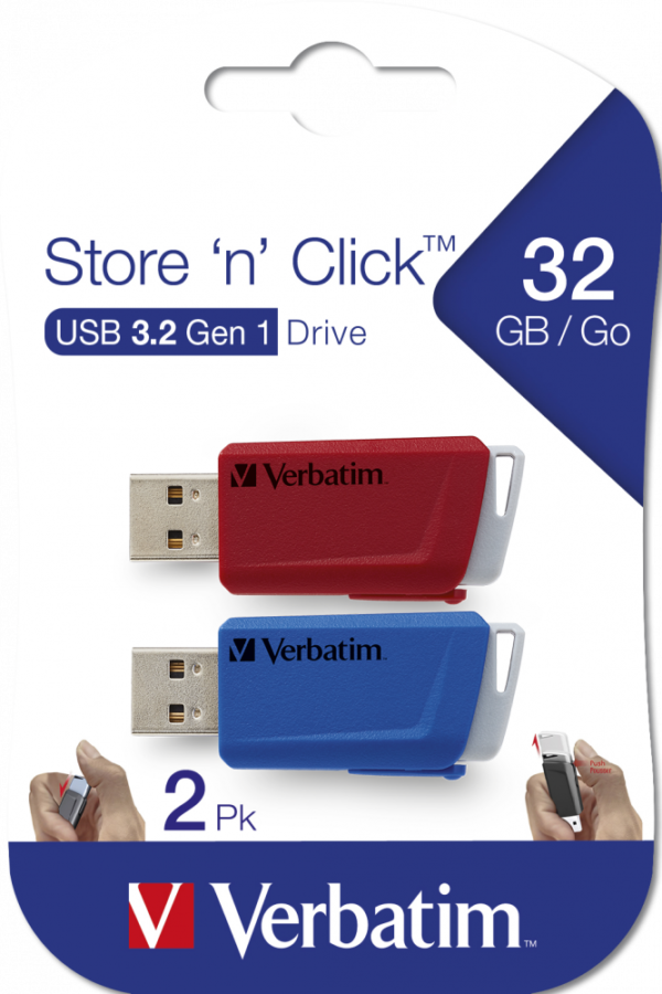 MEMORIE USB VERBATIM StoreNClick 2X32GB USB 3.0 ROSU/NEGRU "49308" MEMORIE USB VERBATIM StoreNClick 2X32GB USB 3.0 ROSU/NEGRU "49308"