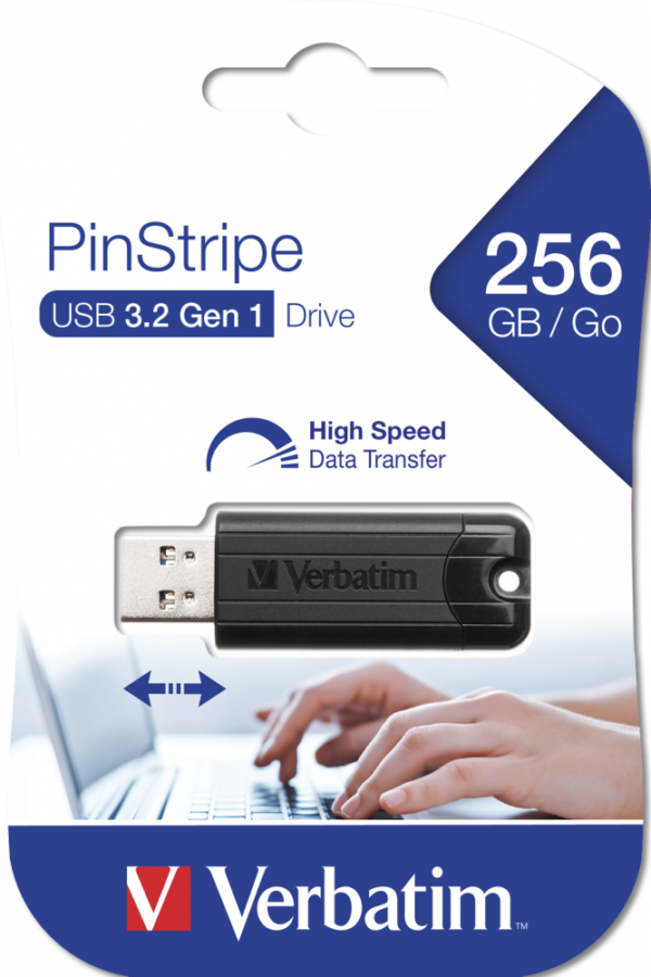 MEMORIE USB VERBATIM PINSTRIPE 256GB USB 3.0 NEGRU "49320"