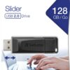 MEMORIE USB VERBATIM SLIDER, USB 2.0, 128GB BLK, "49328"