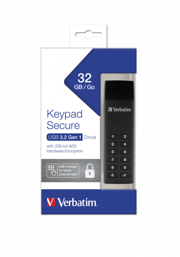 MEMORIE USB KEYPAD VERBATIM 32GB CU ENCRIPTIE AES 256-BIT USB 3.0, USB A "49427" MEMORIE USB KEYPAD VERBATIM 32GB CU ENCRIPTIE AES 256-BIT USB 3.0, USB A "49427"
