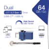 MEMORIE USB VERBATIM StoreNGo DUAL 64 GB USB 3.0+ USB C 64GB "49967" MEMORIE USB VERBATIM StoreNGo DUAL 64 GB USB 3.0+ USB C 64GB "49967"