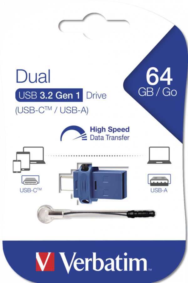 MEMORIE USB VERBATIM StoreNGo DUAL 64 GB USB 3.0+ USB C 64GB "49967" MEMORIE USB VERBATIM StoreNGo DUAL 64 GB USB 3.0+ USB C 64GB "49967"