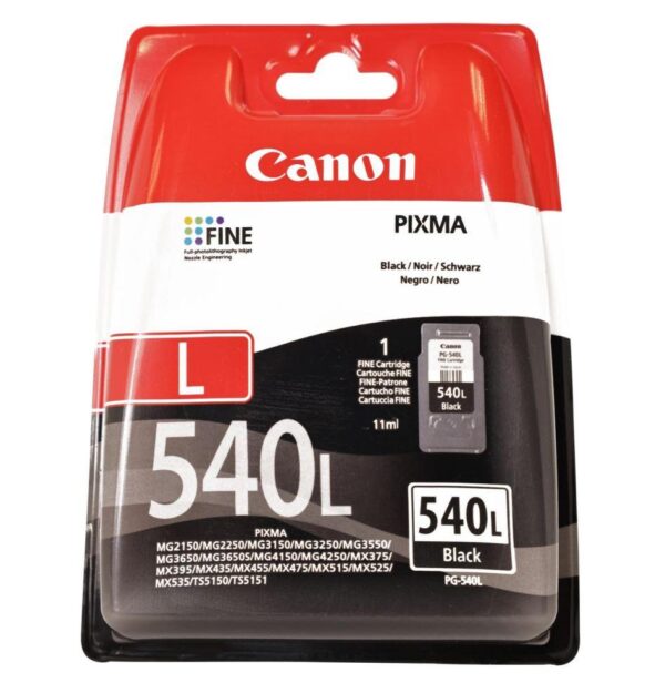 Cartus Cerneala Original Canon Black, PG-540 L , pentru Pixma MG2150|MG2250|MG3150|MG3250|MG3550|MG3650|MG4150|MG4250|MX375|MX395|MX435|MX455|MX475, 11ml, "5224B011AA"