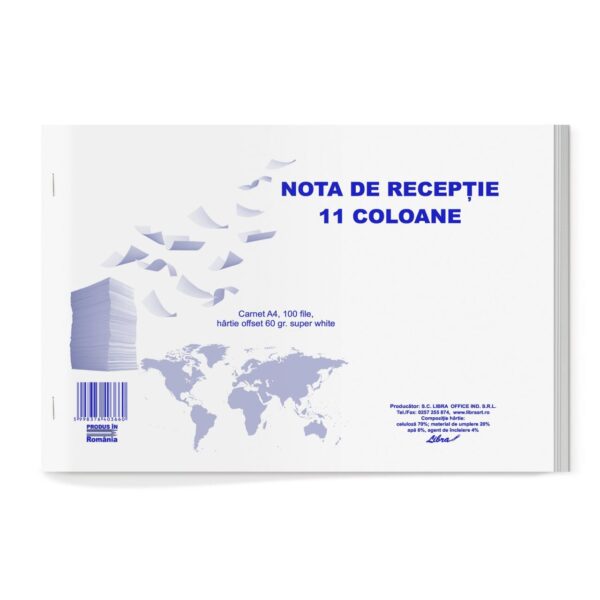 Notă de recepție cu TVA, 11 coloane, L03660, GENERAL