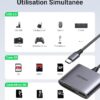 CARD READER extern Ugreen, "CM387" interfata USB Type-C, citeste/scrie: micro-SD/SD viteza pana la 480Mbps, 1 X USB 2.0, suporta carduri maxim 2 TB, aluminiu, gri "80798" - 6957303887989