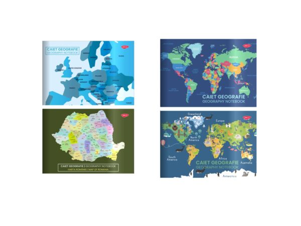 6425871044610-CT308 Caiet de geografie A4, 24 file, copertă plastic DACO CT308