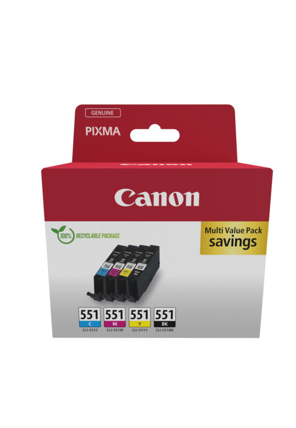 Combo-Pack Original Canon CMYK, CLI-551, pentru Pixma IP-7250|8750|IX-6850|MG-5450|5550|5650|6350|6450|6650|7150|7550|MX-725|925, 7ml, , "6509B015AA" Combo-Pack Original Canon CMYK, CLI-551, pentru Pixma IP-7250|8750|IX-6850|MG-5450|5550|5650|6350|6450|6650|7150|7550|MX-725|925, 7ml, , "6509B015AA"