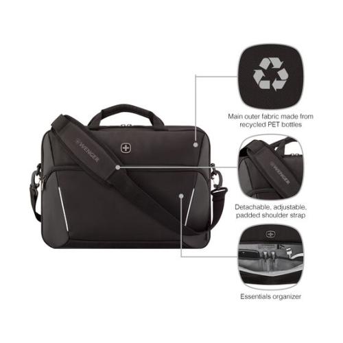 Wenger, XE Compact Brief 16, 16" Laptop Briefcase with Tablet Pocket, Black "653299" Wenger, XE Compact Brief 16, 16" Laptop Briefcase with Tablet Pocket, Black "653299"