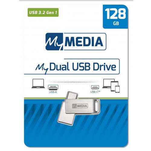 My Media Dual USB 3.2 Gen 1 /USB C Drive 128GB "69271" My Media Dual USB 3.2 Gen 1 /USB C Drive 128GB "69271"