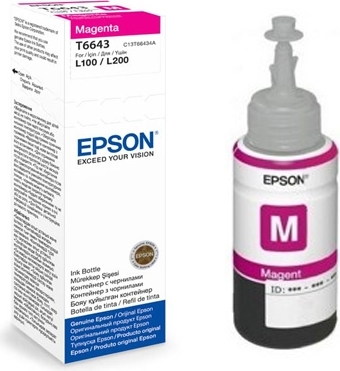 Cartus Cerneala Original Epson Magenta, T66434A, pentru L100|L120||L200|L110|L210|L220|L300|L355|L550, , , "C13T66434A"(RAPO) Cartus Cerneala Original Epson Magenta, T66434A, pentru L100|L120||L200|L110|L210|L220|L300|L355|L550, , , "C13T66434A"(RAPO)