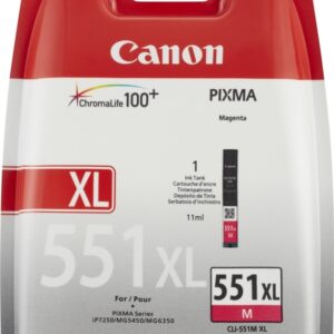 Cartus Cerneala Original Canon Magenta, CLI-551XLM, pentru Pixma IP-7250|8750|IX-6850|MG-5450|5550|5650|6350|6450|6650|7150|7550|MX-725|925, 11ml, , "BS6445B001AA"